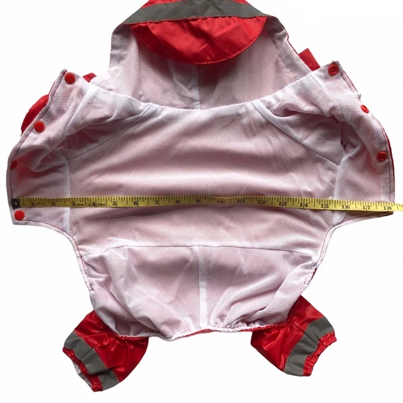NEW Dog Raincoat S/M RED FBI Bone Working Dog NWOT - Picture 6 of 13